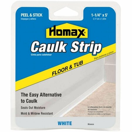 HOMAX 1.25 in. White Tub & Floor Caulk Strip HO310374